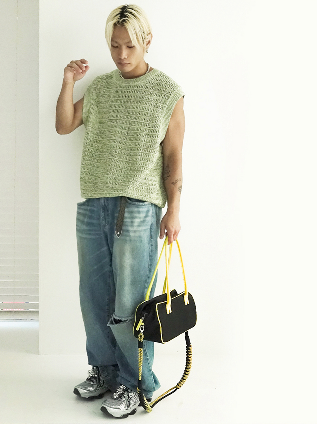 Brooklyn Bag + Rope Strap(Black Lemon)