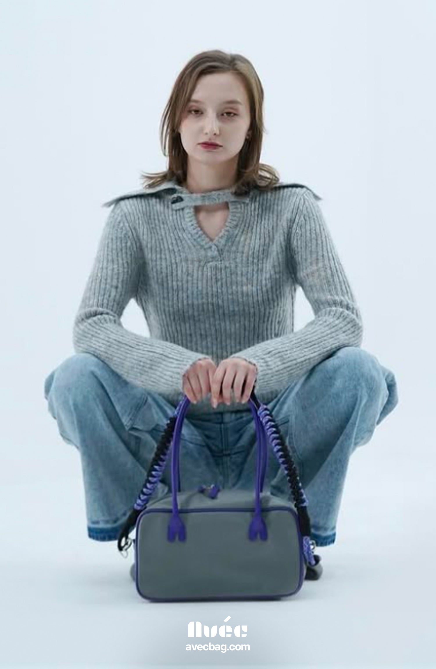 [Avécbag] Brooklyn Bag + Rope Strap(Grey Purple)