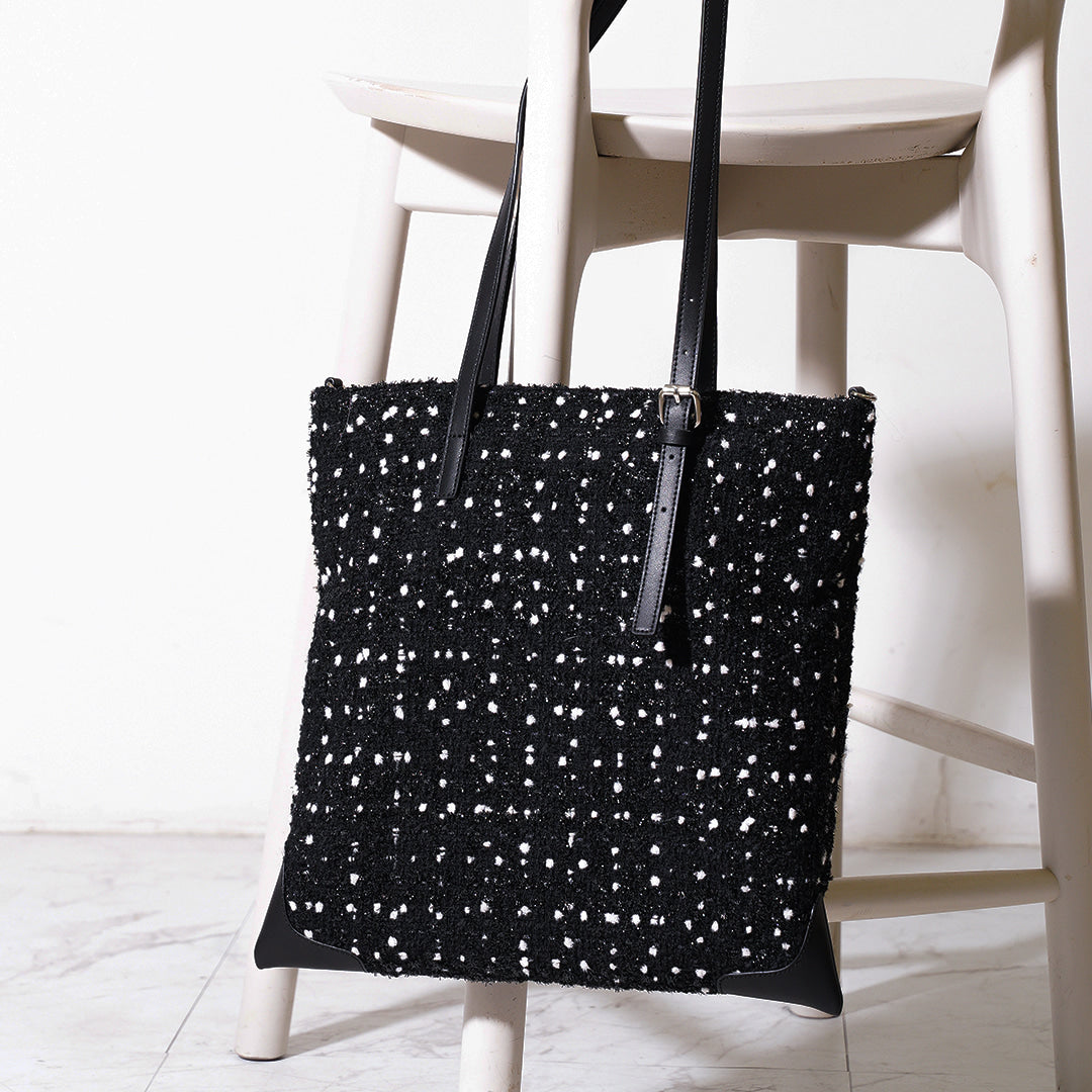 Tweed Square_Snow Black