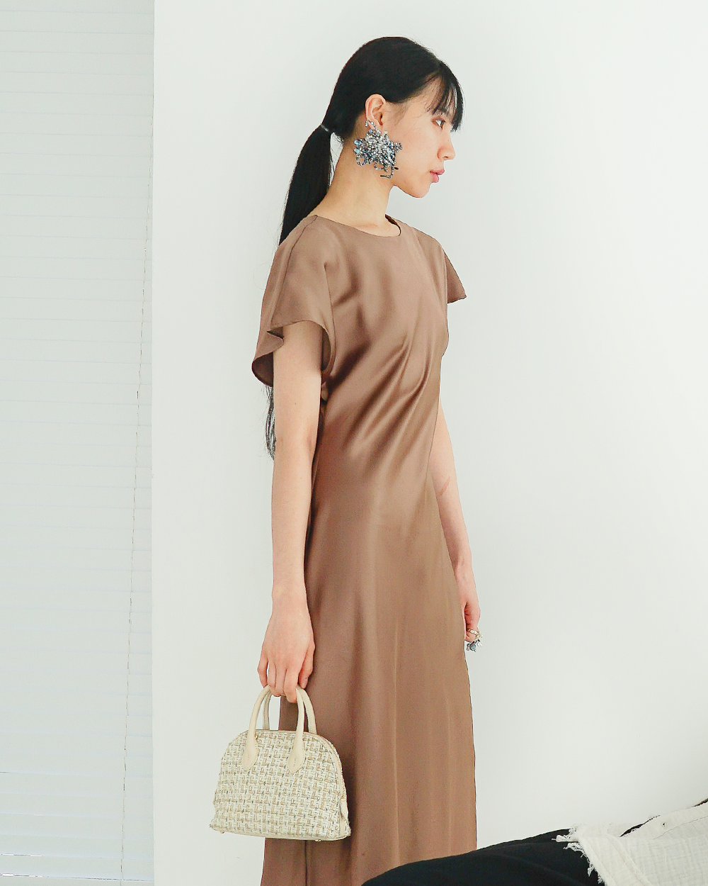 Tweed Halfmoon Bag_Macadamia