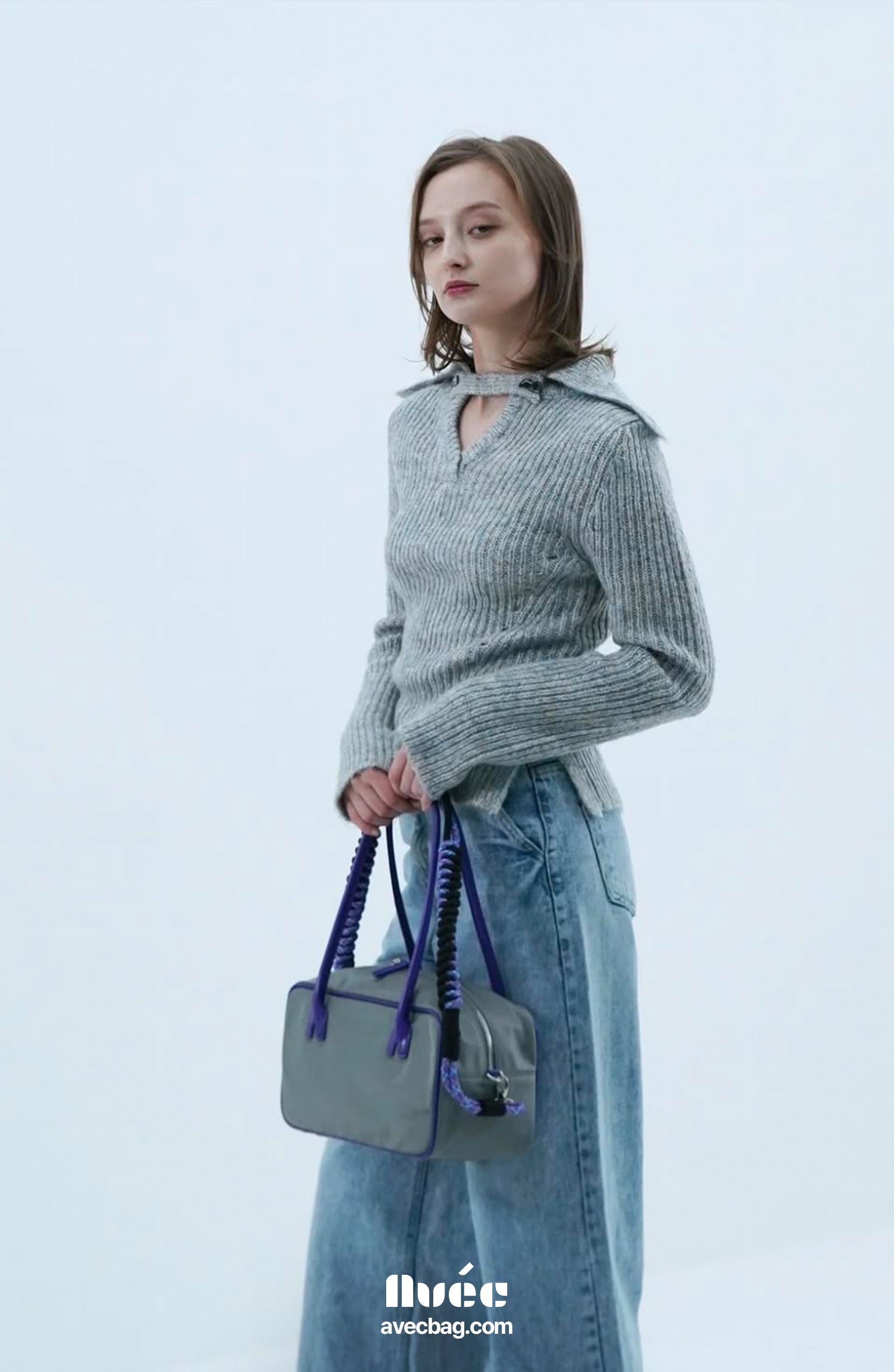 [Avécbag] Brooklyn Bag + Rope Strap(Grey Purple)