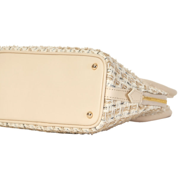 Tweed Halfmoon Bag_Macadamia