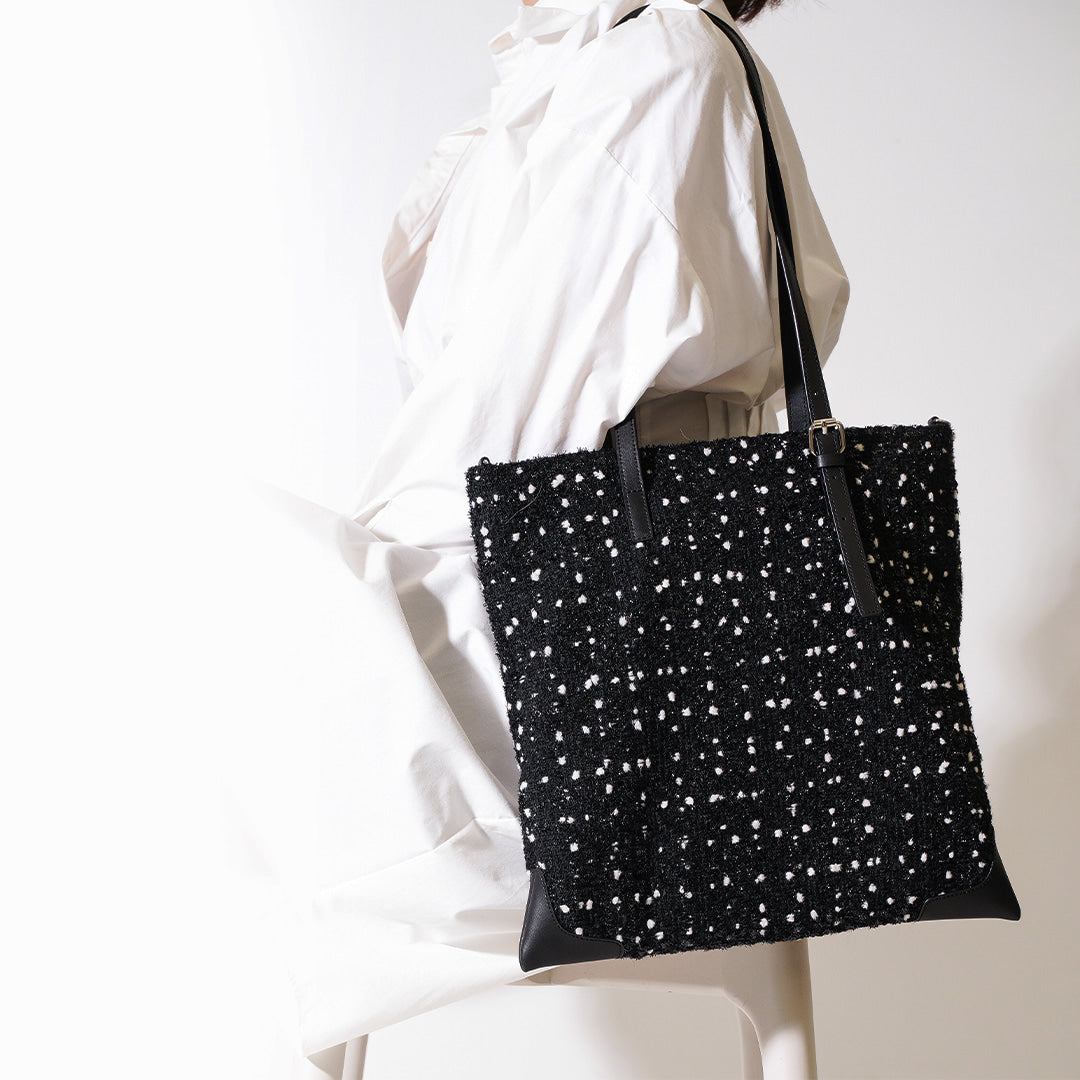 Tweed Square_Snow Black